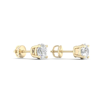 1 CTW Lab Grown Diamond Classic Round Solitaire Stud Earring