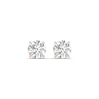 3 CTW Lab Grown Diamond Classic Round Solitaire Stud Earring