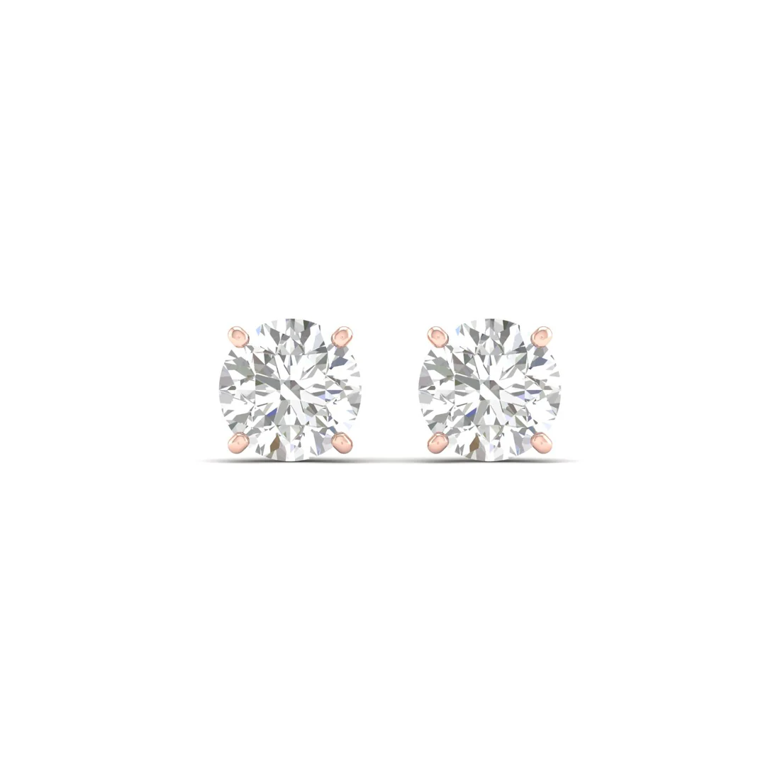 2 CTW Lab Grown Diamond Classic Round Stud Earring