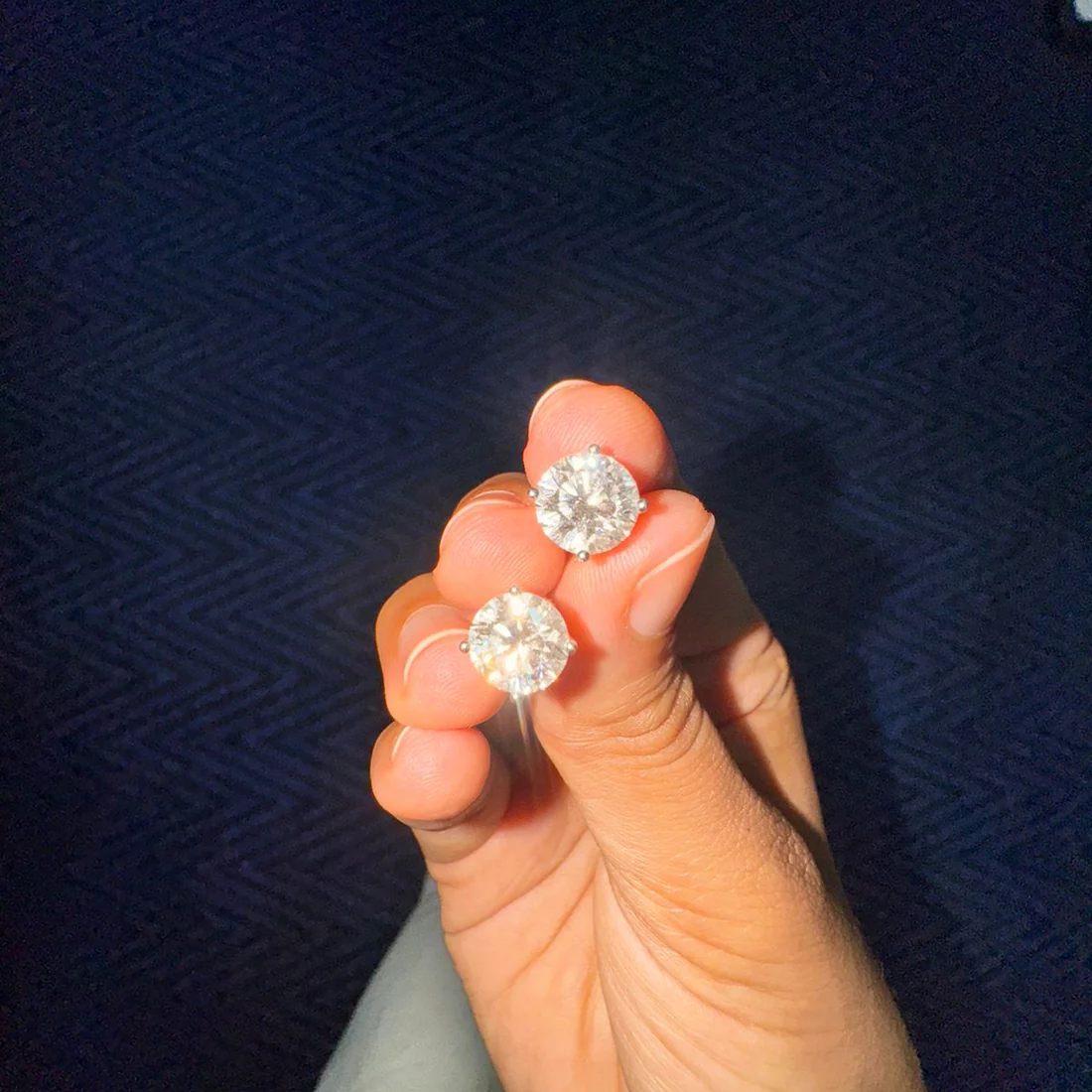 1 CTW Lab Grown Diamond Classic Round Solitaire Stud Earring