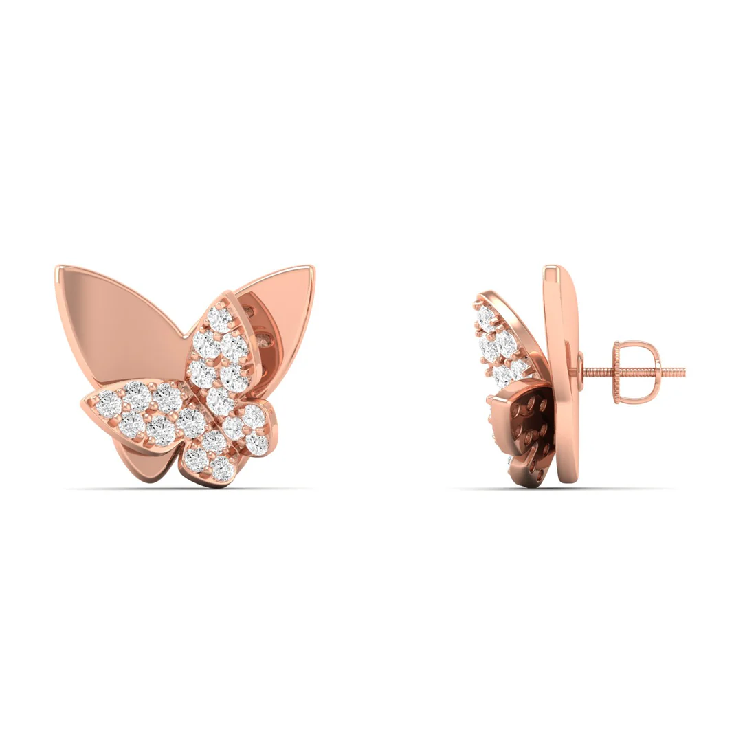 0.18 CTW Lab Grown Diamond Butterfly Stud Earring