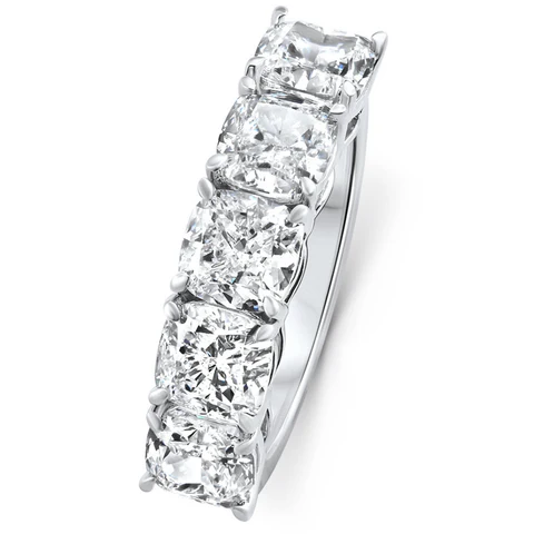 3.50 CTW Lab Grown Diamond Cushion Cut 5-Stone Engagement Ring