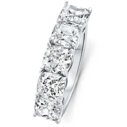 3.50 CTW Lab Grown Diamond Cushion Cut 5-Stone Engagement Ring