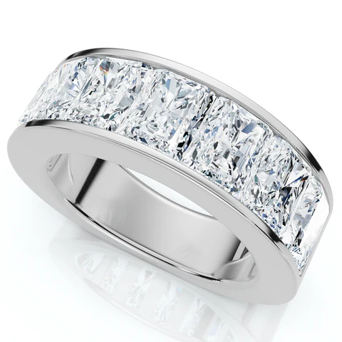 7 CTW Lab Grown Diamond Radiant Cut Men's Ring