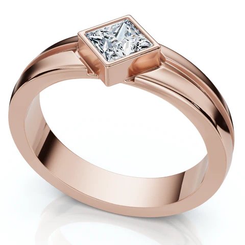 0.38 CTW Lab Grown Diamond Princess Cut Men's Engagement Ring