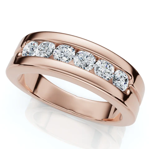 0.625 CTW Lab Grown Diamond 6-Stone Polished Wedding Ring