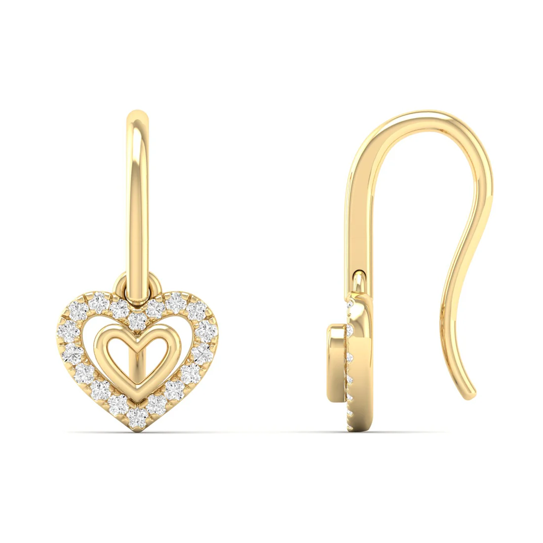 0.18 CTW Lab Grown Diamond Heart Shape Drop Earring