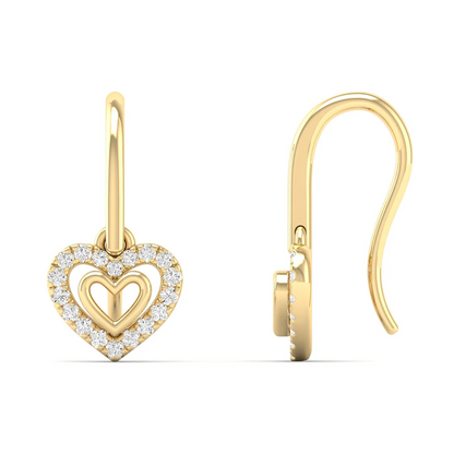 0.18 CTW Lab Grown Diamond Heart Shape Drop Earring