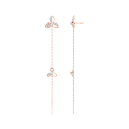 0.380 CTW Lab Grown Diamond Leaf Design Drop Earring