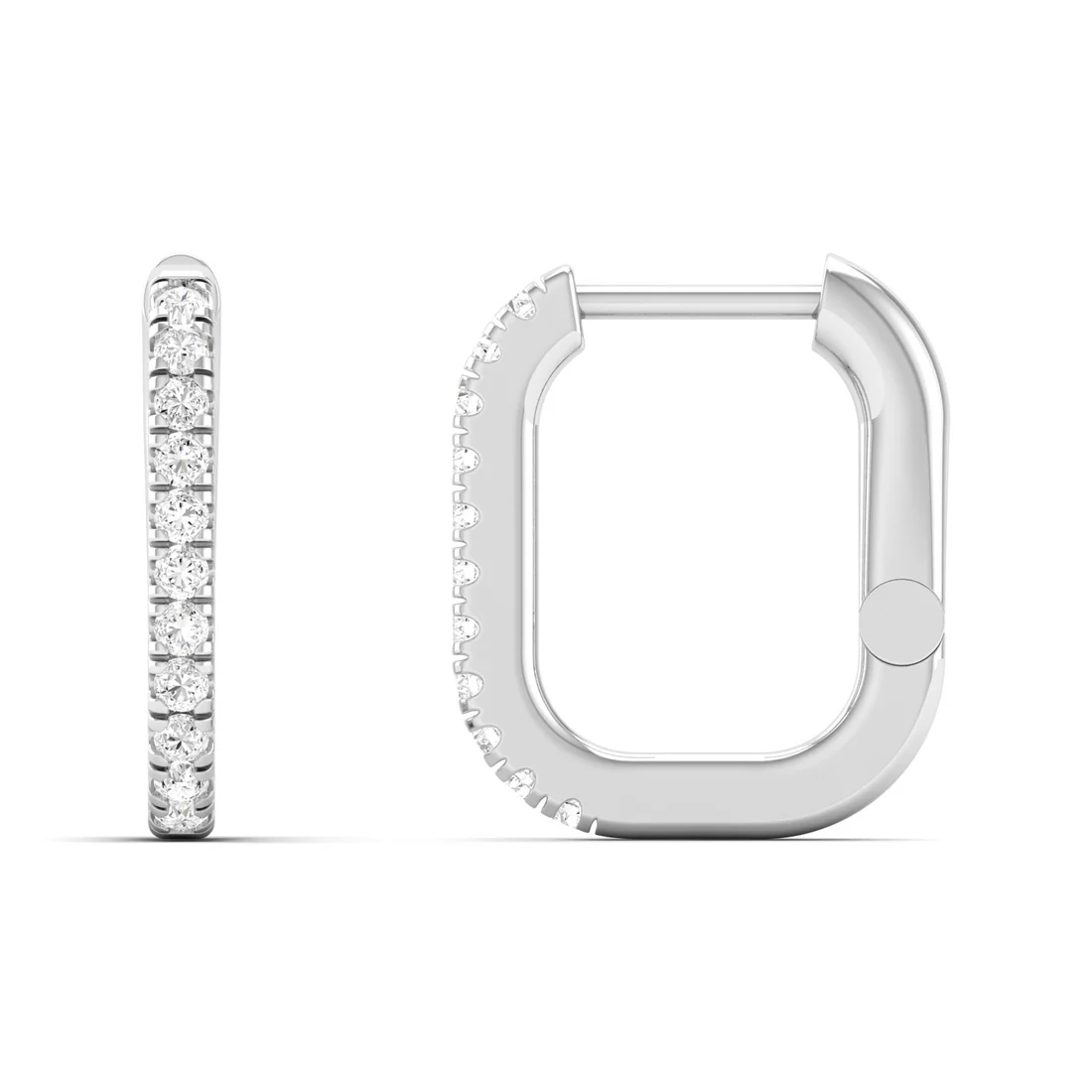 0.15 CTW Lab Grown Diamond Unique Huggie Earring