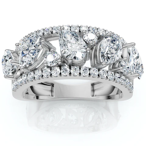 1.50 CTW Lab Grown Diamond Cluster Anniversary Ring