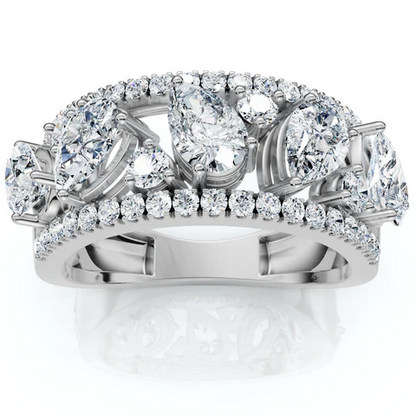 1.50 CTW Lab Grown Diamond Cluster Anniversary Ring