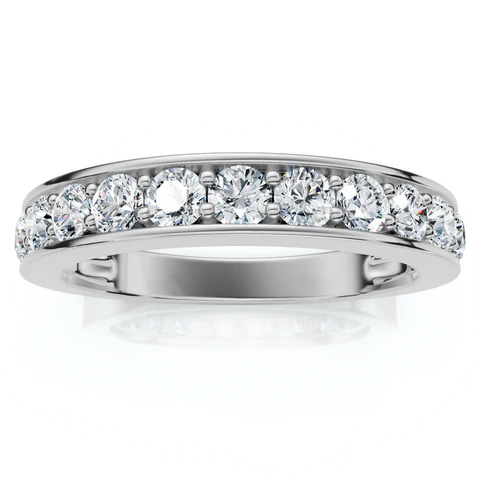 0.4 CTW Lab Grown Diamond Half Eternity Wedding Band