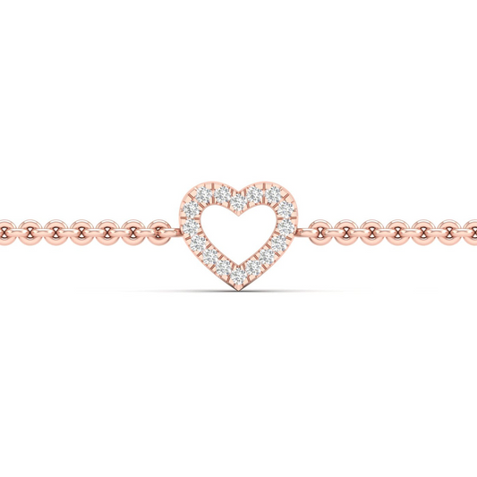 0.05CTW Heart Fashion Lab Grown Diamond Tennis Bracelet