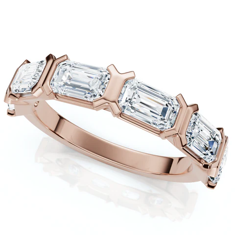 1.50 CTW Emerald Cut Lab Grown Diamond 6-stone Ring For Men