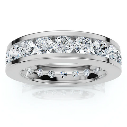 2 CTW Lab Grown Diamond Channel Set Full Eternity Ring For Men