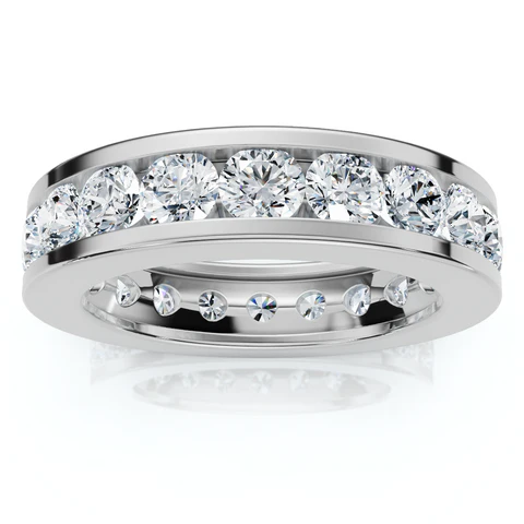 2 CTW Lab Grown Diamond Channel Set Full Eternity Ring For Men