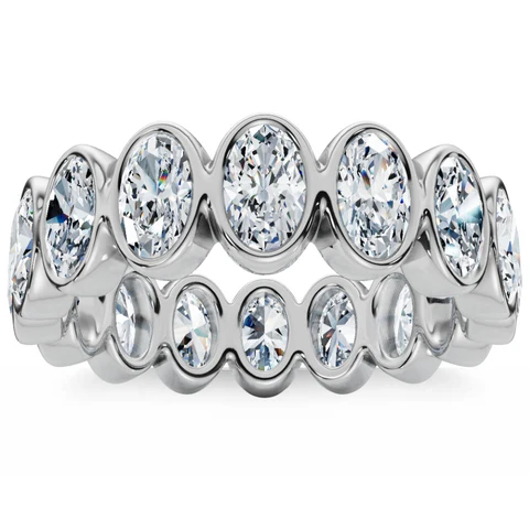6 CTW Oval Lab Grown Diamond Bezel Eternity Band