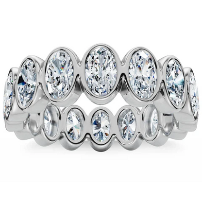 6 CTW Oval Lab Grown Diamond Bezel Eternity Band
