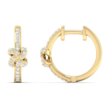 0.23 CTW Lab Grown Diamond Ribbon Hoop Earrings