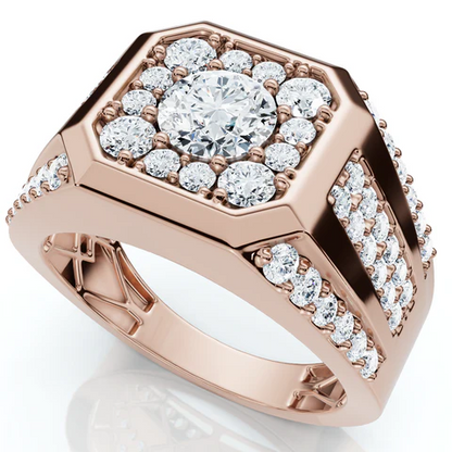 2 CTW Lab Grown Diamond 10k Gold Men's Ring