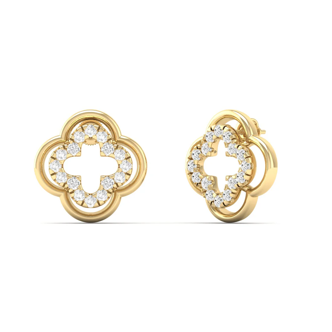 0.18 CTW Lab Grown Diamond Clover Stud Earring