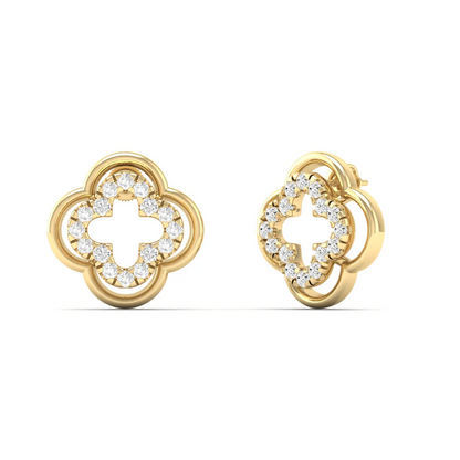 0.18 CTW Lab Grown Diamond Clover Stud Earring