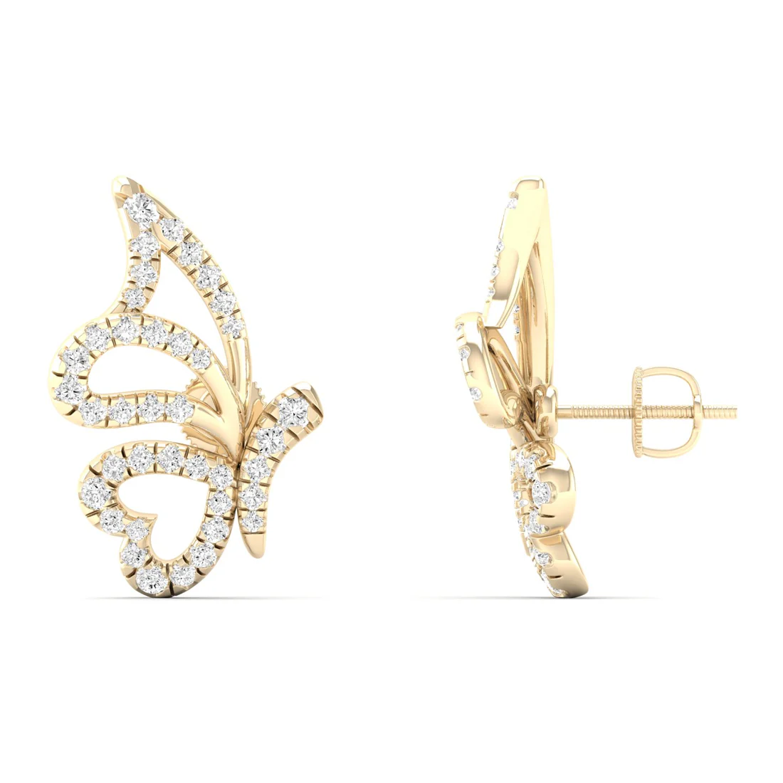 0.38 CTW Lab Grow Diamond Butterfly Fashion Stud Earring