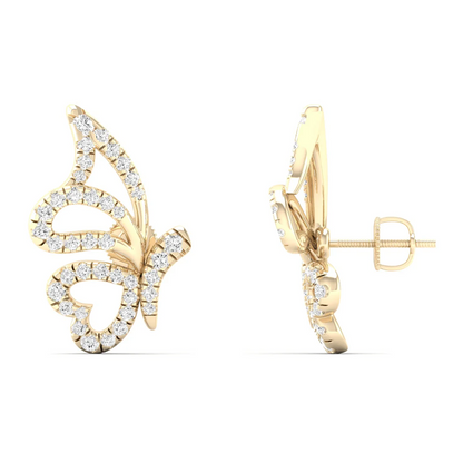 0.38 CTW Lab Grow Diamond Butterfly Fashion Stud Earring