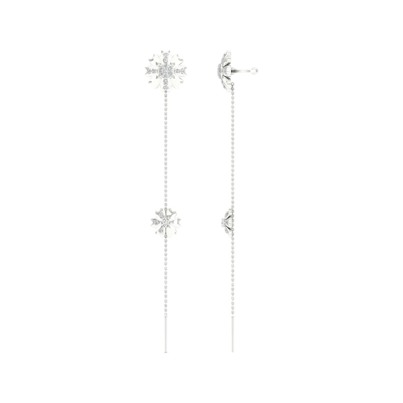 0.30 CTW Lab Grown Diamond Modern Floral Drop Earrings