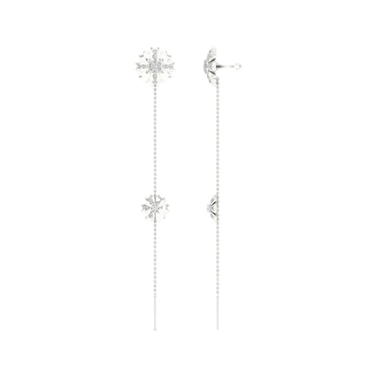 0.30 CTW Lab Grown Diamond Modern Floral Drop Earrings