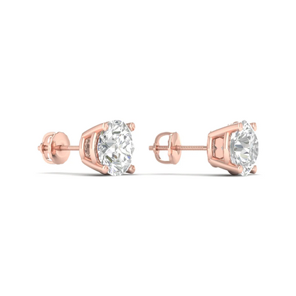 2 CTW Lab Grown Diamond Classic Round Stud Earring