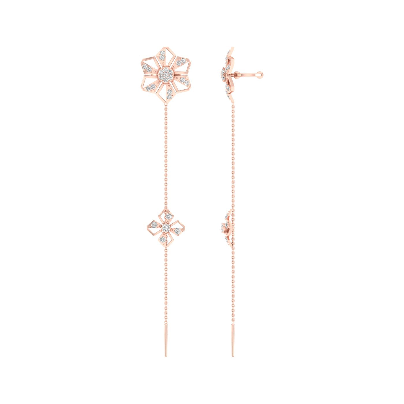 0.48 CTW Lab Grown Diamond Floral Drop Earring