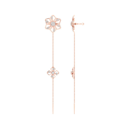 0.48 CTW Lab Grown Diamond Floral Drop Earring