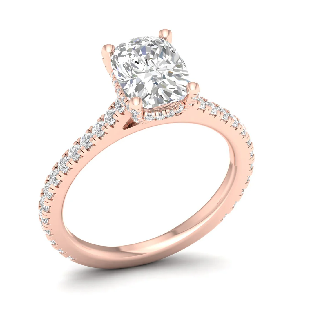 2.60 CTW Cushion Lab Grown Diamond Halo Engagement Ring