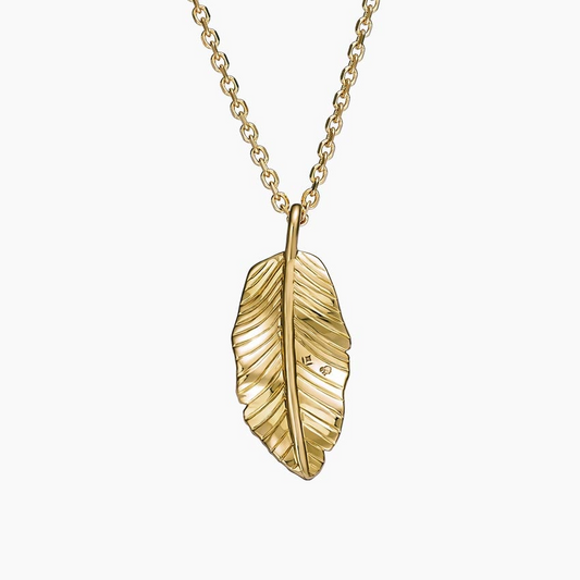 Customized Lab Grown Diamond Leaf Pendant