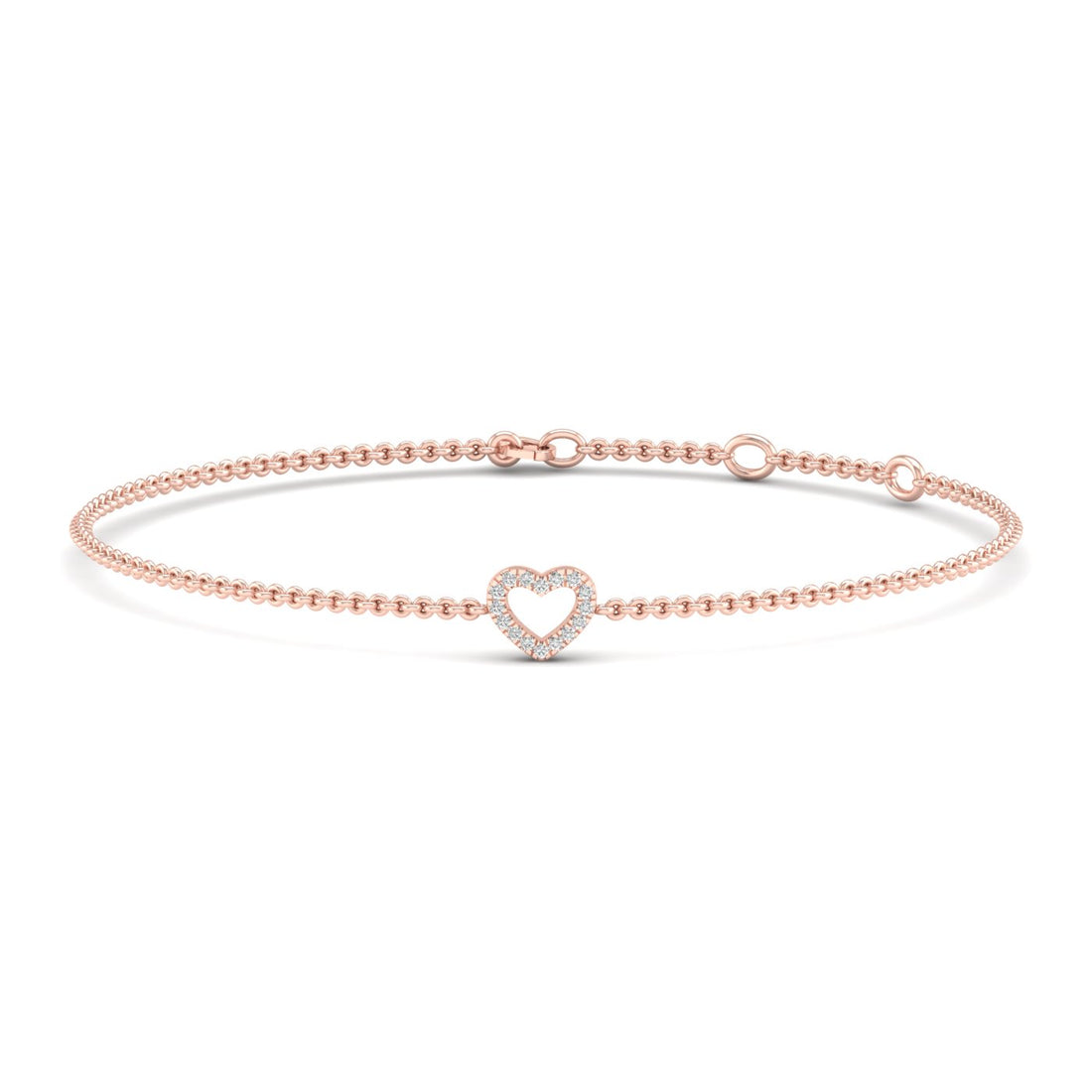 0.05CTW Heart Fashion Lab Grown Diamond Tennis Bracelet
