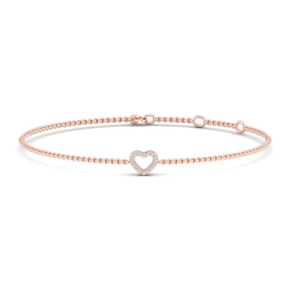 0.05CTW Heart Fashion Lab Grown Diamond Tennis Bracelet