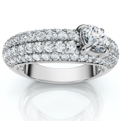 1.5 CTW Lab Grown Diamond Pave Set Anniversary Ring