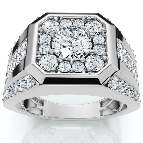 2 CTW Lab Grown Diamond 10k Gold Men's Ring