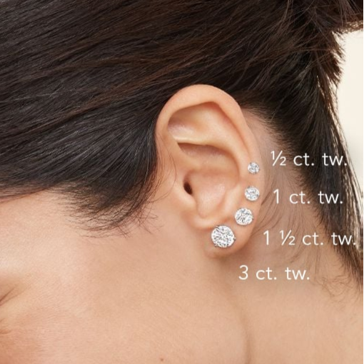 4 Prong 2 ct. Lab Grown Diamond Stud Earrings