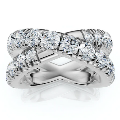3 CTW Lab Grown Diamond Crossover Gold Ring