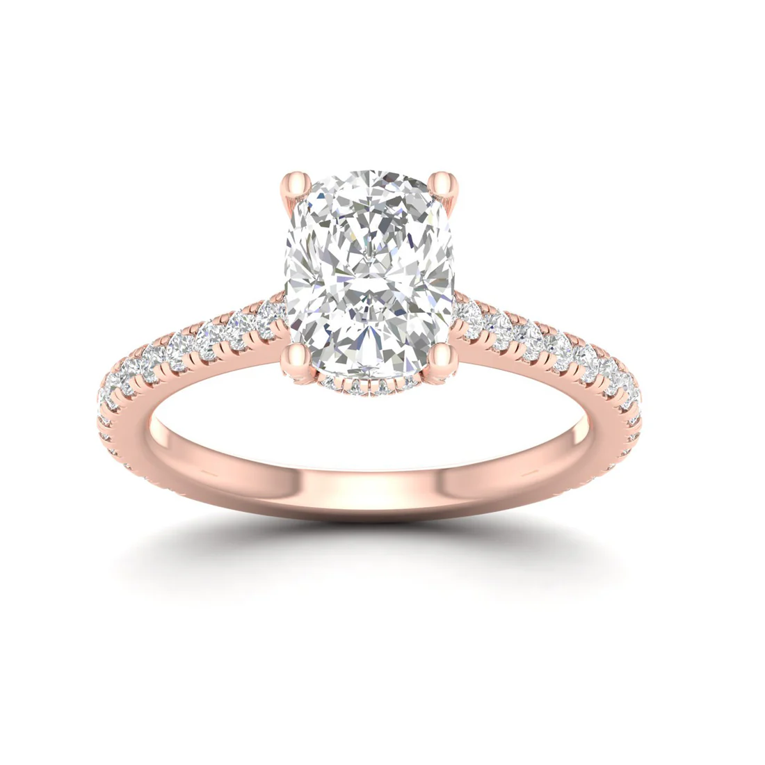 2.60 CTW Cushion Lab Grown Diamond Halo Engagement Ring