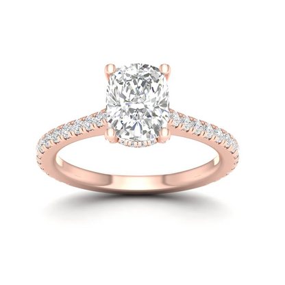 2.60 CTW Cushion Lab Grown Diamond Halo Engagement Ring