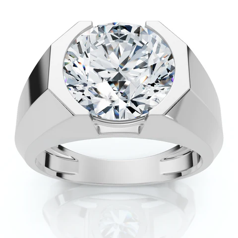 5 CTW Lab Grown Diamond Solitaire Engagement Ring For Men