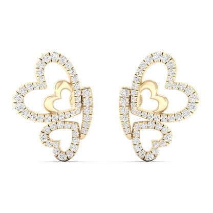 0.46 CTW Lab Grown Diamond Heart Shape Butterfly Earring
