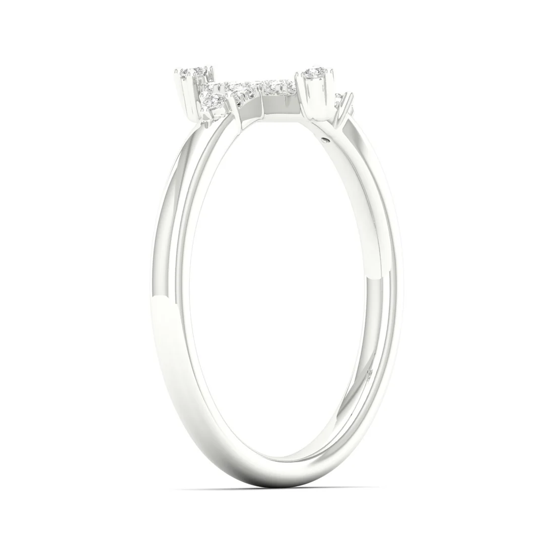 0.10Ctw Lab Grown Diamond Minimalist Cross Ring