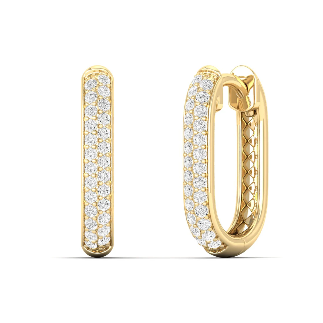 0.18 CTW Lab Grown Diamond Oval Shape Huggie Earring