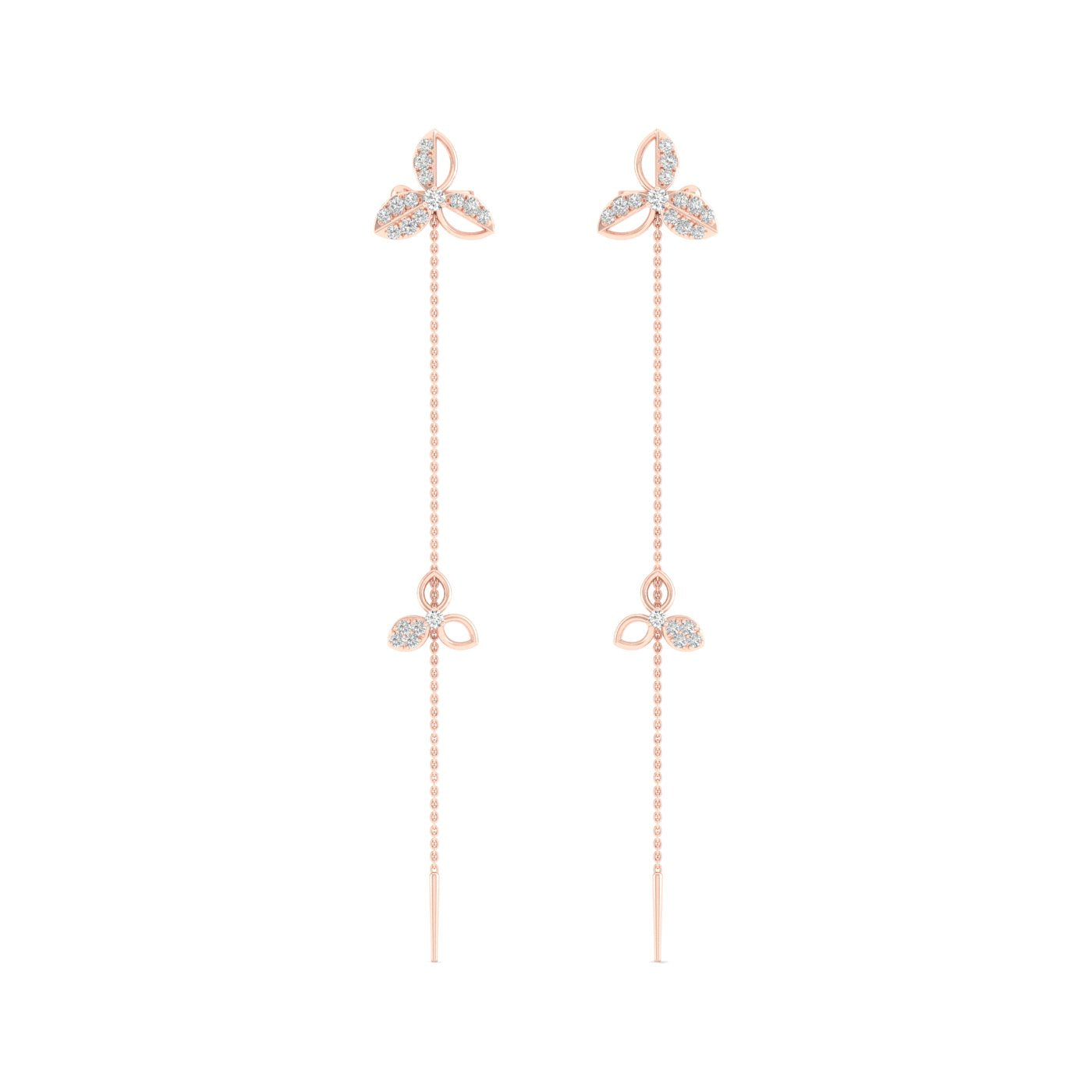 0.380 CTW Lab Grown Diamond Leaf Design Drop Earring