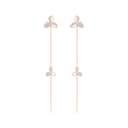 0.380 CTW Lab Grown Diamond Leaf Design Drop Earring